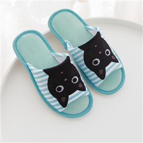 Ins Striped Cat Slippers